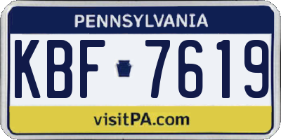 PA license plate KBF7619