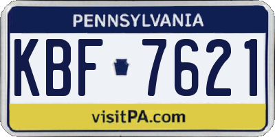 PA license plate KBF7621