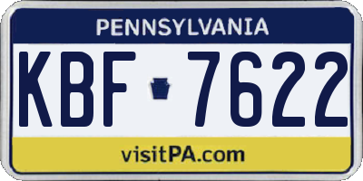 PA license plate KBF7622