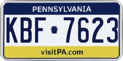 PA license plate KBF7623