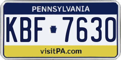 PA license plate KBF7630