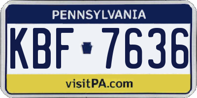 PA license plate KBF7636