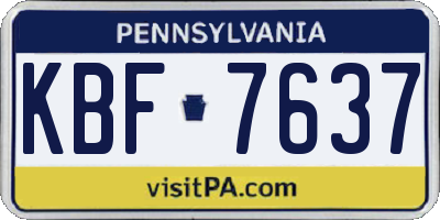 PA license plate KBF7637