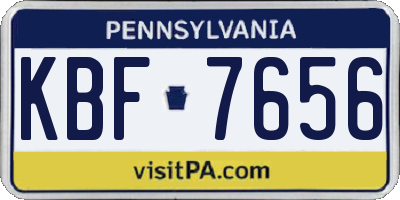 PA license plate KBF7656
