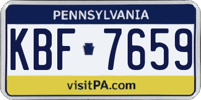 PA license plate KBF7659