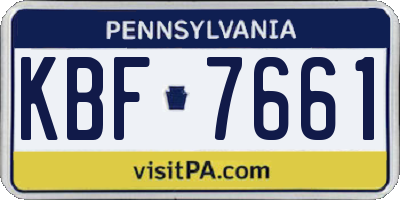 PA license plate KBF7661