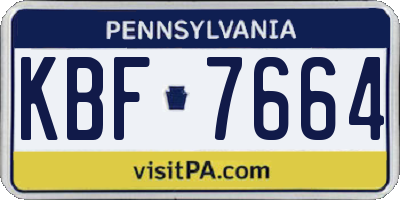 PA license plate KBF7664