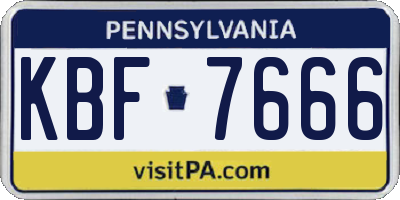 PA license plate KBF7666