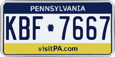 PA license plate KBF7667