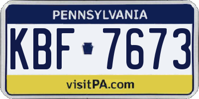 PA license plate KBF7673