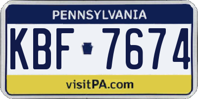 PA license plate KBF7674