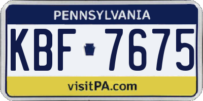 PA license plate KBF7675