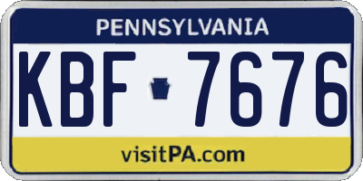 PA license plate KBF7676
