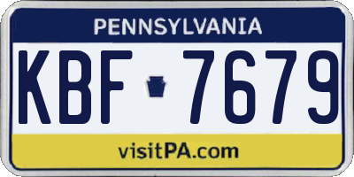 PA license plate KBF7679