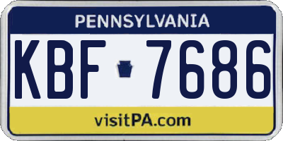PA license plate KBF7686