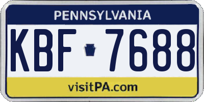 PA license plate KBF7688