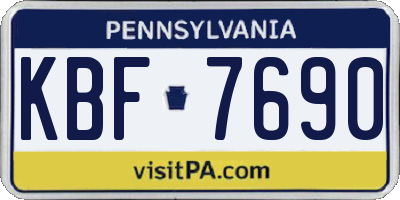 PA license plate KBF7690
