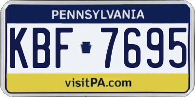 PA license plate KBF7695