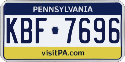 PA license plate KBF7696