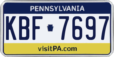 PA license plate KBF7697