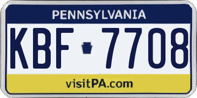 PA license plate KBF7708