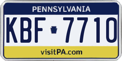 PA license plate KBF7710