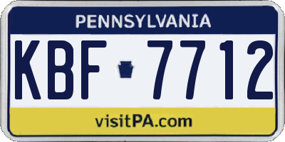 PA license plate KBF7712