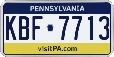 PA license plate KBF7713