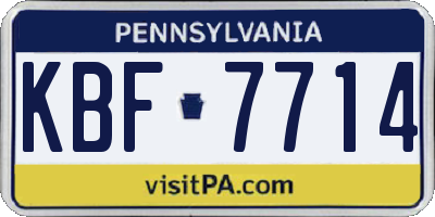 PA license plate KBF7714