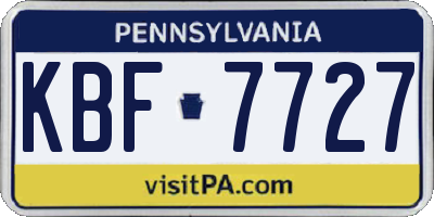 PA license plate KBF7727
