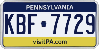 PA license plate KBF7729