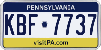 PA license plate KBF7737