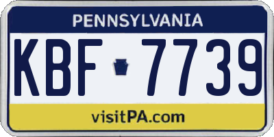 PA license plate KBF7739