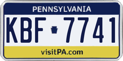 PA license plate KBF7741