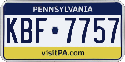 PA license plate KBF7757