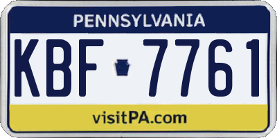PA license plate KBF7761