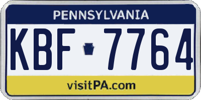 PA license plate KBF7764