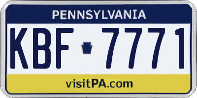PA license plate KBF7771