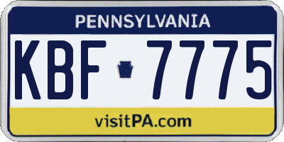 PA license plate KBF7775