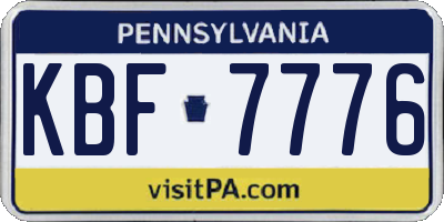 PA license plate KBF7776