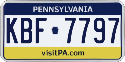PA license plate KBF7797