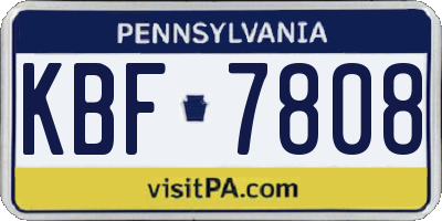 PA license plate KBF7808