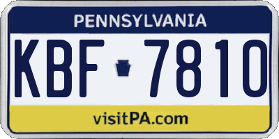 PA license plate KBF7810
