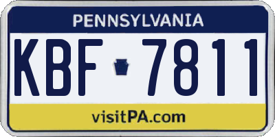 PA license plate KBF7811