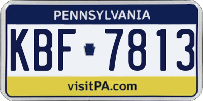 PA license plate KBF7813