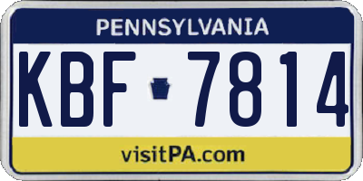 PA license plate KBF7814