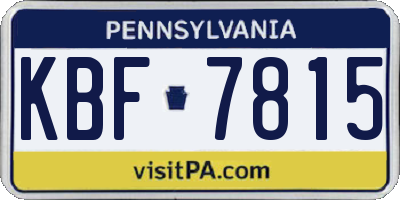 PA license plate KBF7815