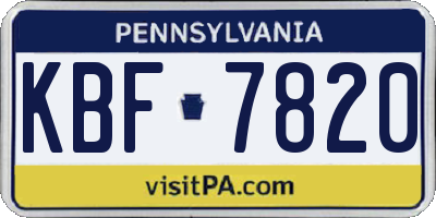PA license plate KBF7820