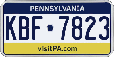 PA license plate KBF7823