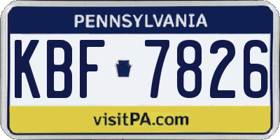 PA license plate KBF7826
